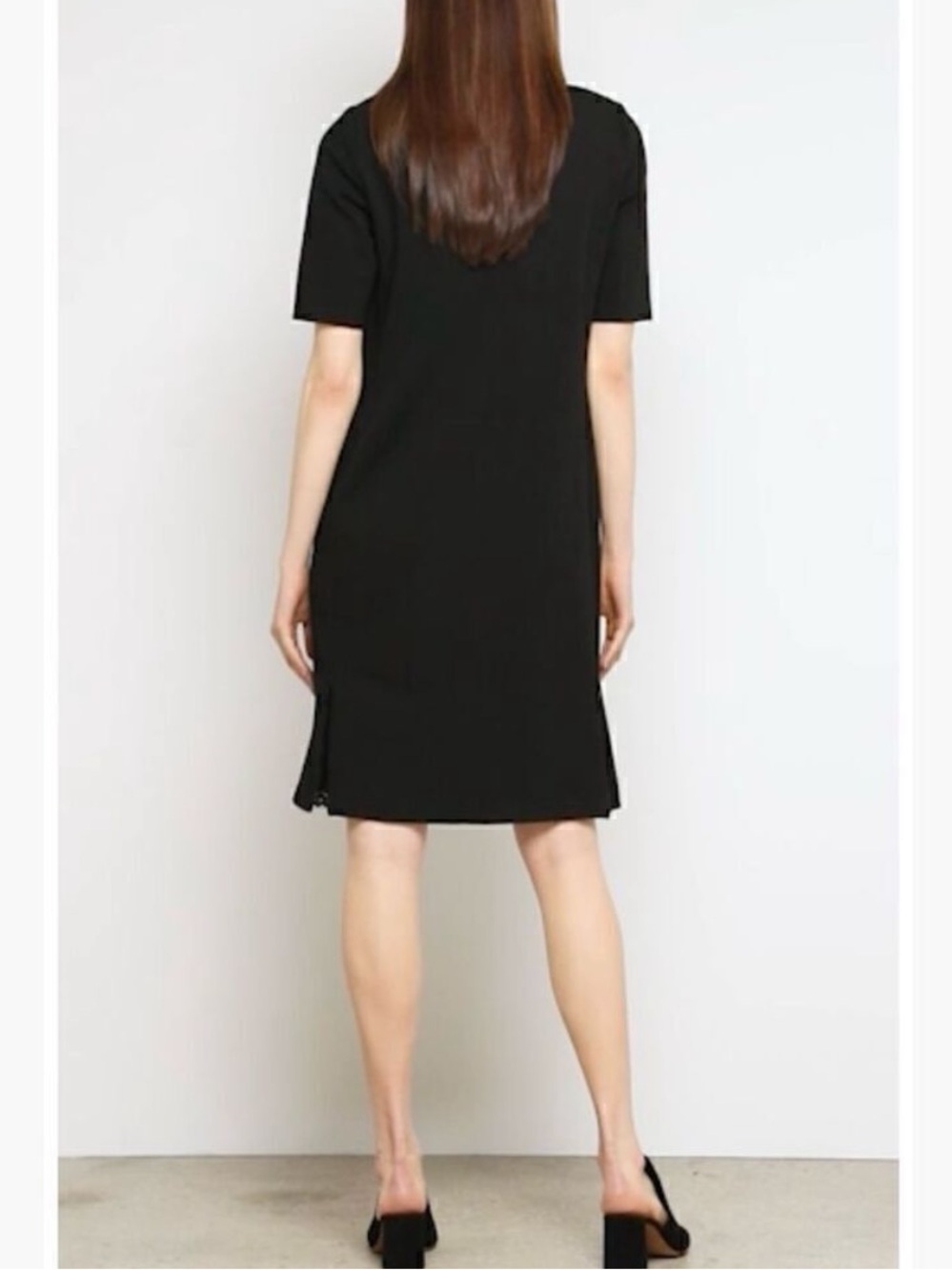 Lafayette 148 New York Black Cyra Lace Panel Square-neck Women's Medium - Picture 2 of 10